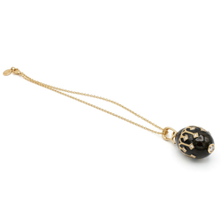 Tatiana Faberge  zwart zilveren ei hanger emaille met zirkoon F015B