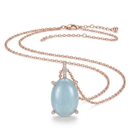 Tsars Collection rosé hanger blauw kwarts zirkonia