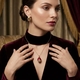 Fabergé ei hanger rood emaille met zirkonia P01482r