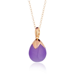 Tsars Collection roséverguld collier met lavendel agaat