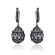 Zilver oorbellen gezwart met agaat Tatiana Fabergé
