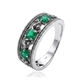 Zilveren ring met groen agaat