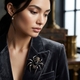 Bruno da Rocha zilveren spinbroche onyx en amber en topaas