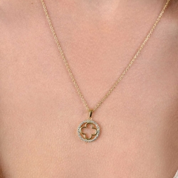 ZINZI verguld zilveren collier klaver met zirkonia ZIC2617Y