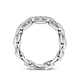 Flexibele schakelring 14 karaat witgoud met diamant maat 17/54