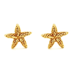 Giovanni Raspini verguld zilveren oorstekers Starfish