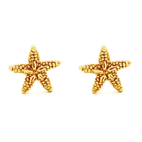 Giovanni Raspini verguld zilveren oorstekers Starfish