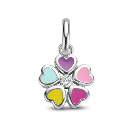 Zilver hangertje vlinder met emaille en zirkonia