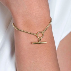 ZINZI vergulde zilveren armband kapittelstokje ZIA2359