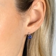 ZINZI zilveren oorstekers peervorm indigo blauw en wit