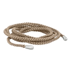 Heide Heinzendorff licht bruin gevlochten koord collier 100 cm