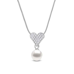 Spark zilveren Tender hanger hart witte parel