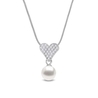 Spark zilveren Tender hanger hart witte parel