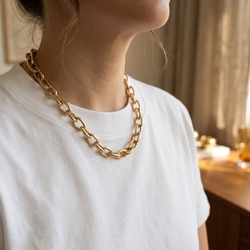 Christina verguld stalen schakelketting met opklapbare schakels voor bedels