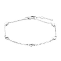 Zilveren armband met hartjes