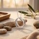 Zilveren hanger gematteerd met zirkonia
