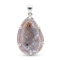 Zilveren Starborn Creations hanger agaat geode
