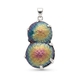 Zilveren hanger met gecoat calcdeoon 2 bollen