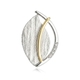 Zilveren hanger druppel gematteerd bicolor met zirkonia