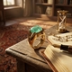 Vintage 14krt gouden ring met smaragd