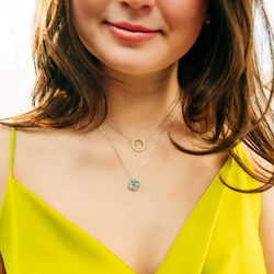 Julie Julsen zilveren ketting blauw spinel en topaas