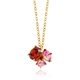 Julie Julsen verguld zilveren ketting granaat en roze saffier