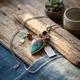 Zilveren hanger met apatiet, carneool, sterdiopsite en sonora sunset cupriet