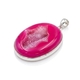 Grote rose druzy hanger zilver montuur