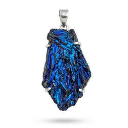 Zilveren hanger kristalkwarts titanium aura