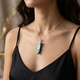 Zilveren hanger met titanium aura kristalkwarts