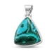 Zilveren hanger met chrysocolla malachiet