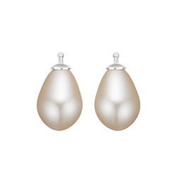 Heide Heinzendorff beige parelaanhangers E15 zilveren stokje