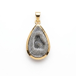Verguld zilveren hanger druzy agaat