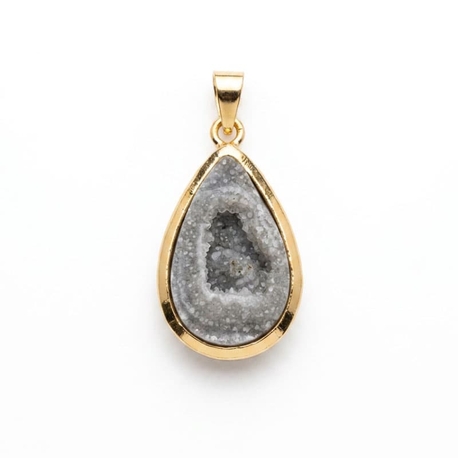 Verguld zilveren hanger druzy agaat