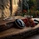 Grote zwarte druzy hanger zilver montuur