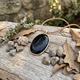 Grote zwarte druzy hanger zilver montuur