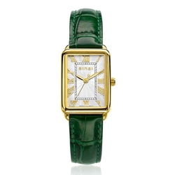 ZINZI Elegance bicolor horloge groen leren band ZIW1907G