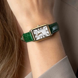 ZINZI Elegance bicolor horloge groen leren band ZIW1907G