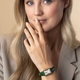ZINZI Elegance bicolor horloge groen leren band ZIW1907G