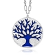Julie Julsen zilveren hanger levensboom blauw emaille