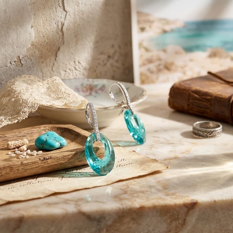 Creoli Carezza earhook zirkonia voor M&L stones