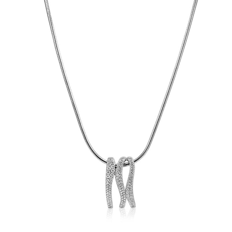 Mart Visser by ZINZI zilveren slangencollier met hanger MVC26