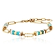 Julie Julsen vergulde armband Loving Stones turkooiskleurig jaspis en howliet