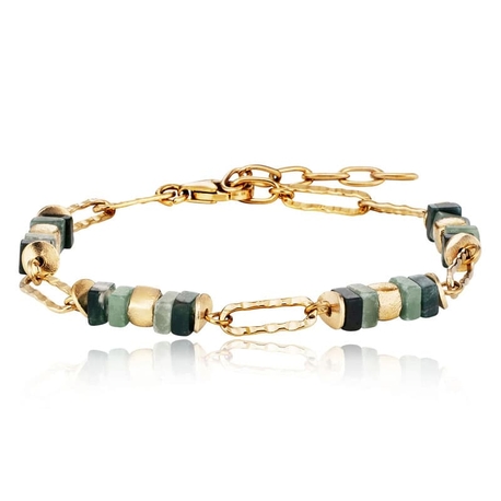 Julie Julsen vergulde armband Loving Stones groen met edelstenen