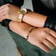 Julie Julsen vergulde armband Loving Stones groen met edelstenen