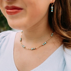 Julie Julsen verguld zilveren edelsteen ketting Loving Stones