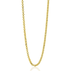 ZINZI verguld zilveren jasseron collier 42 cm
