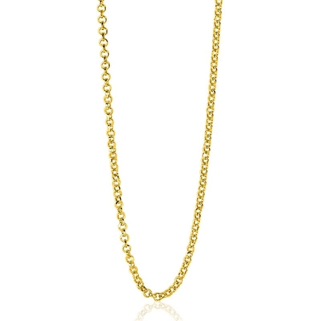 ZINZI verguld zilveren jasseron collier 42 cm