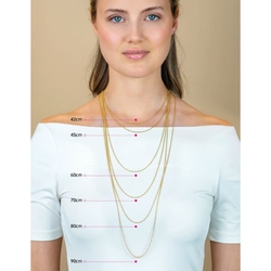 ZINZI verguld zilveren jasseron collier 42 cm