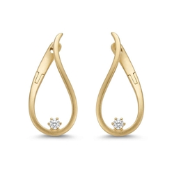 14krt bicolor gouden oorbellen met 0.10ct